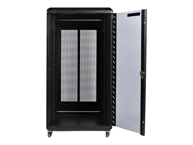 BAIE 24U 600*800 AVEC 4 ROULETTES NOIR ABIX