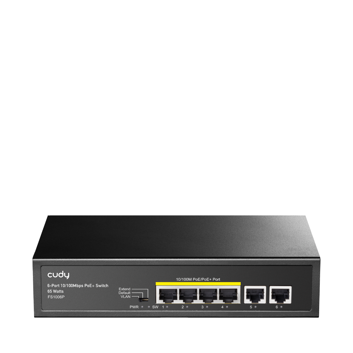Switch VLAN 6 Ports (4 ports 10/100 Mbps PoE + 2 Ports 10/100 Mbps Ethernet Uplink) CUDY FS1006P