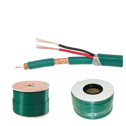 Câble coaxial RG59+DC 75 ohm Bobine 100m Vert ASCABLE-RECAEL
