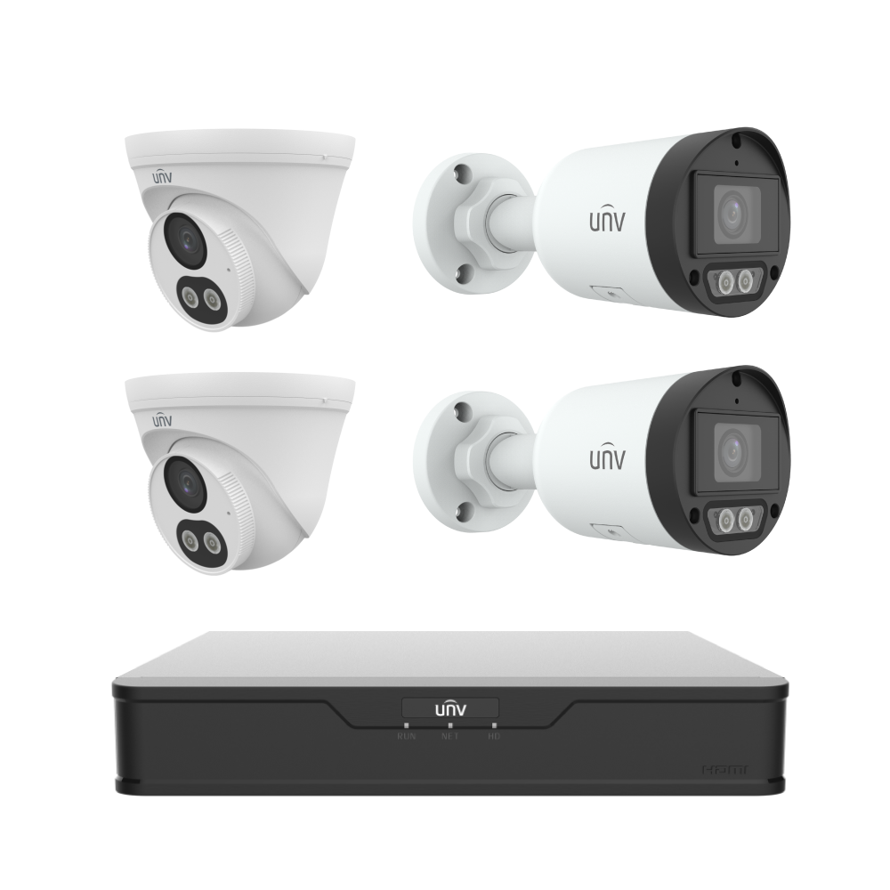 KIT DE 4 CAMERAS IP COLORHUNTER UNV 4MP